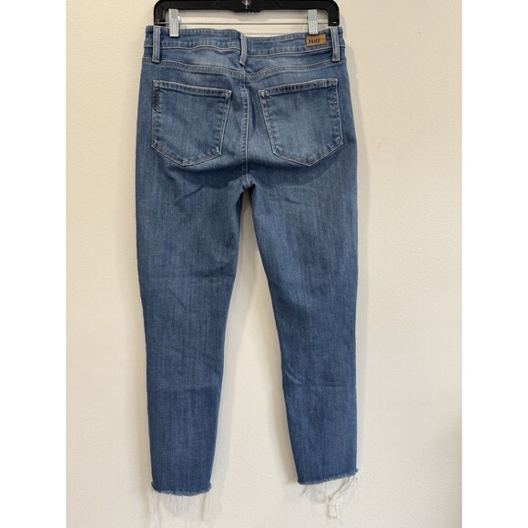 Paige Hoxton Crop Jeans Mid Rise Wash Denim Women's Blue Size 29 - Picture 2 of 6